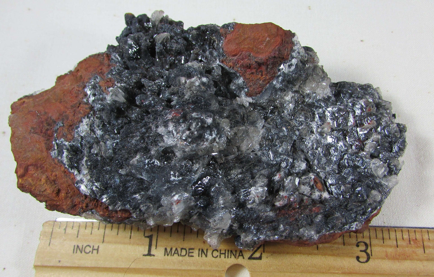 Black Calcite Colorless Fluorite Limonite Matrix Crystals (MMF144)