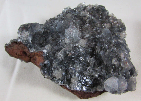 Black Calcite Colorless Fluorite Limonite Matrix Crystals (MMF147)
