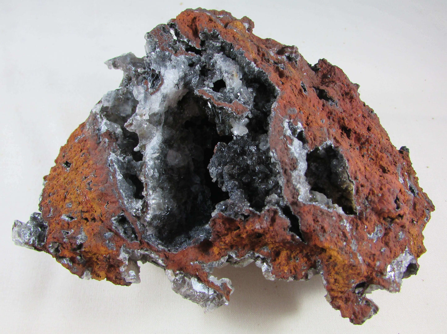 Black Calcite Colorless Fluorite Limonite Matrix Crystals (MMF151)