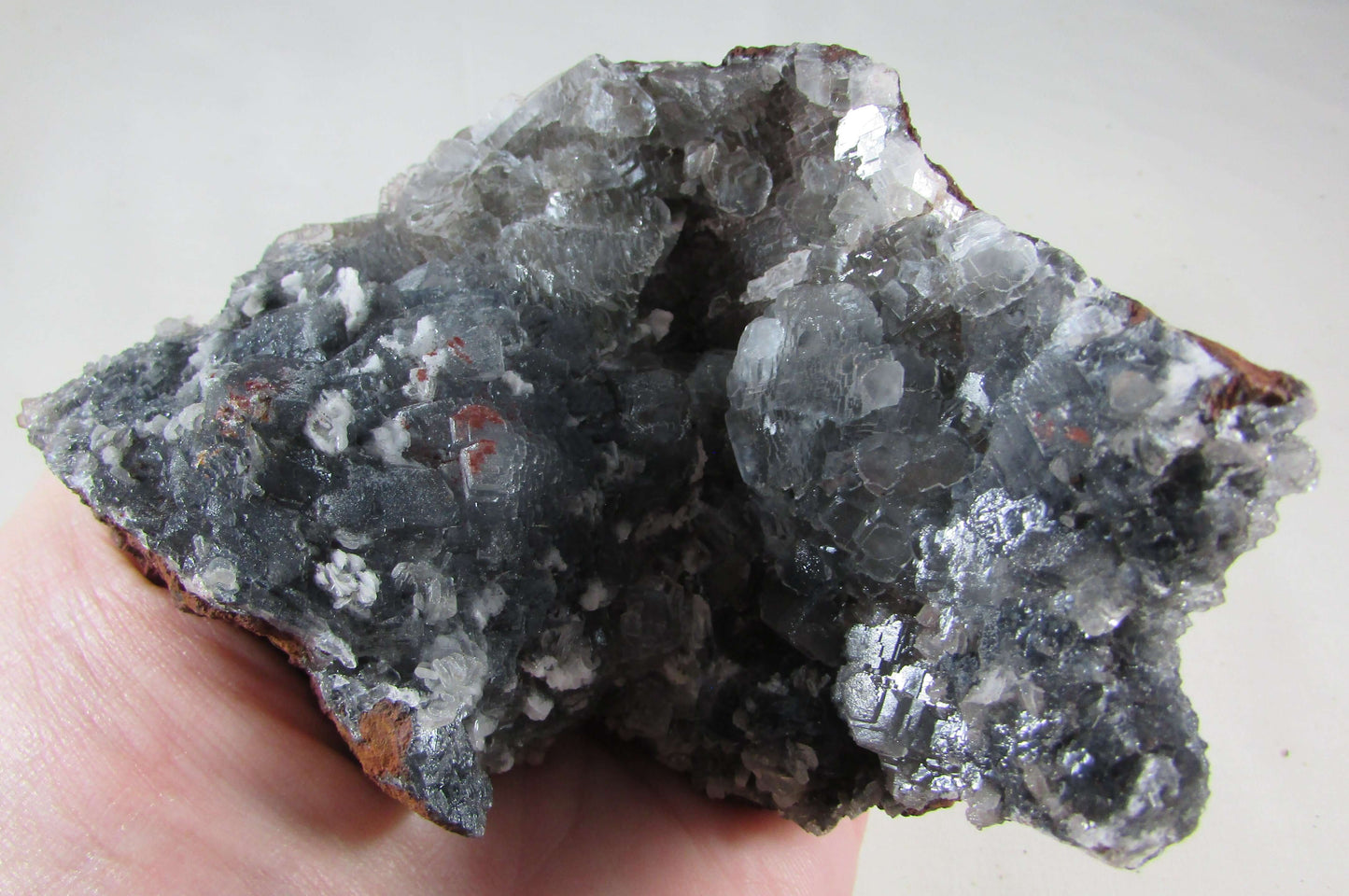 Black Calcite Colorless Fluorite Limonite Matrix Crystals (MMF152)