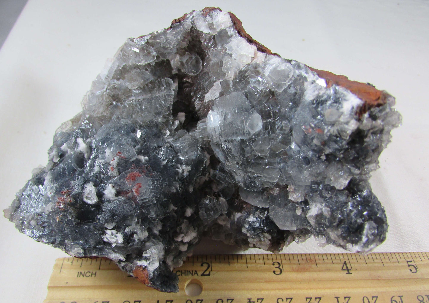 Black Calcite Colorless Fluorite Limonite Matrix Crystals (MMF152)