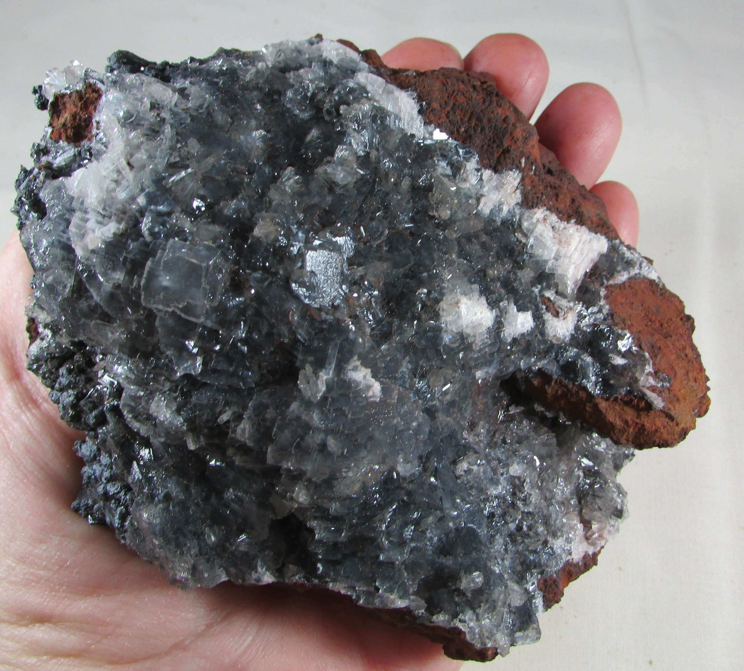 Black Calcite Colorless Fluorite Limonite Matrix Crystals (MMF153)