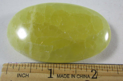 yellow calcite polished crystal plamstone, brazil crystals