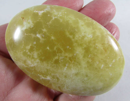 yellow calcite polished crystal plamstone, brazil crystals