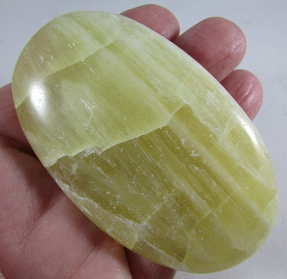 yellow calcite polished crystal plamstone, brazil crystals