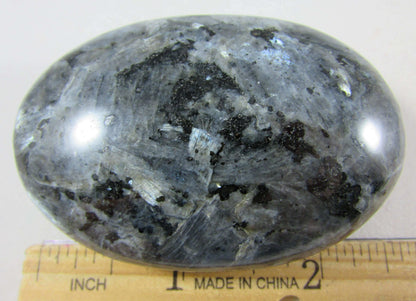 rare blue pearl polished crystal palmstone