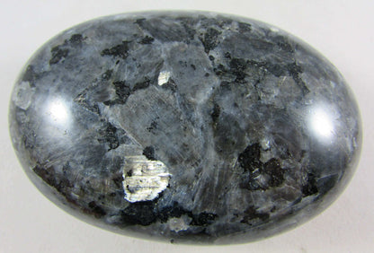 rare blue pearl polished crystal palmstone