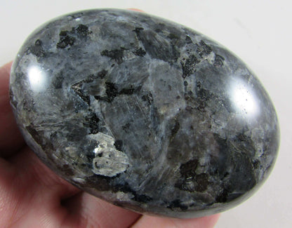 rare blue pearl polished crystal palmstone