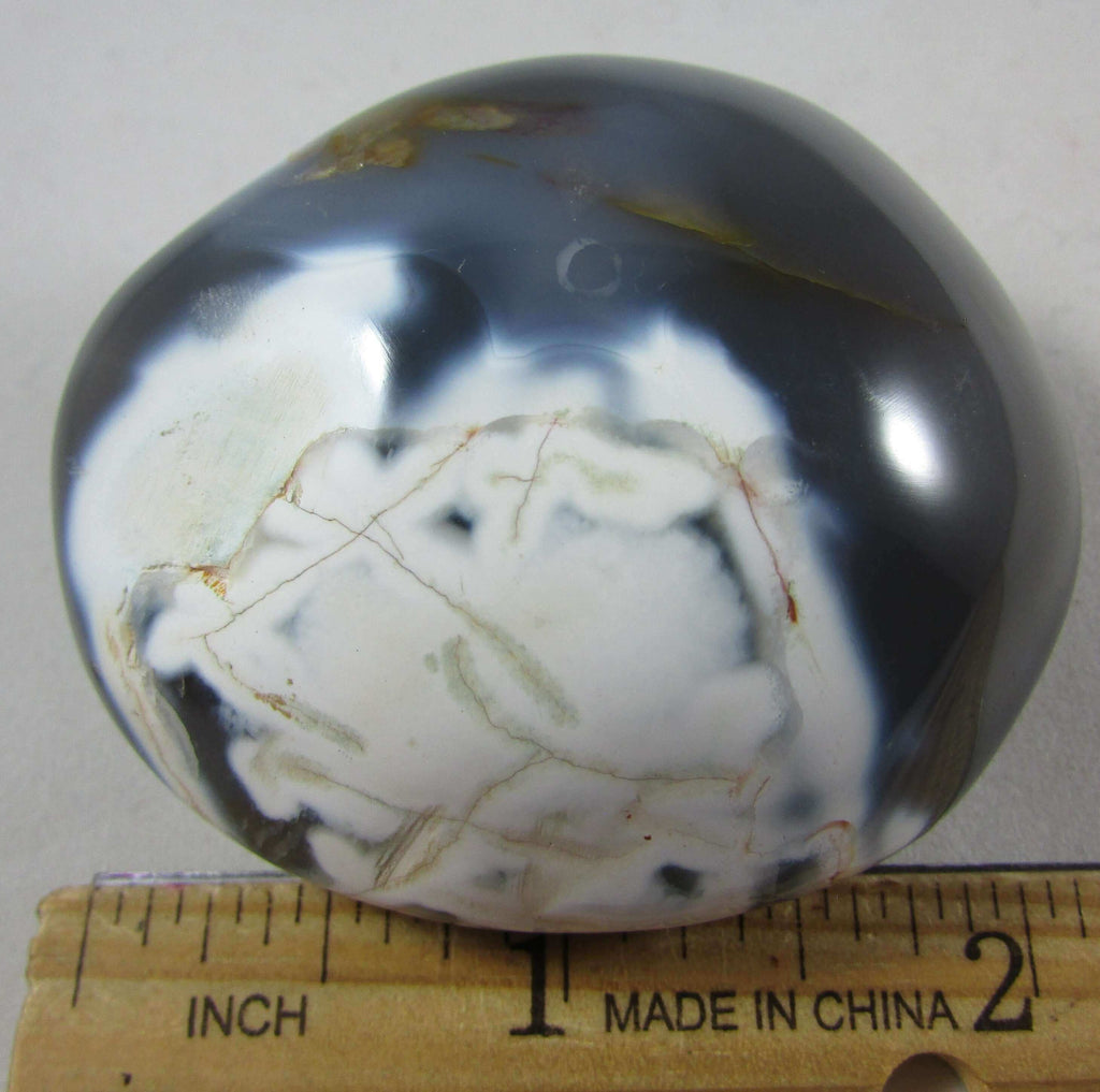 orca agate, polished crystal palmstone, madagascar crystals