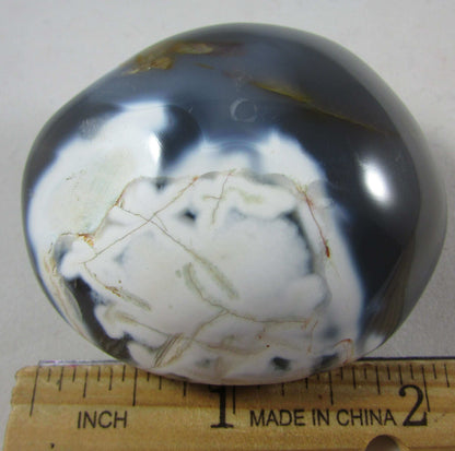 orca agate, polished crystal palmstone, madagascar crystals