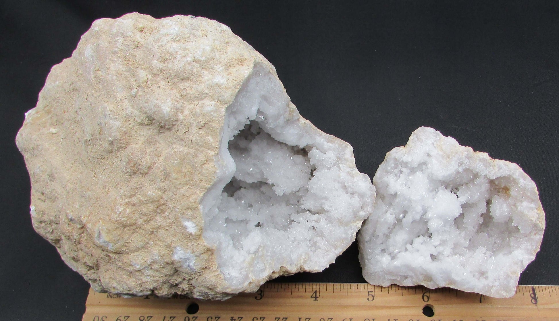 Moroccan Snow White Quartz Druzy Geode ethically sourced from morocco whole geode