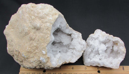 Moroccan Snow White Quartz Druzy Geode ethically sourced from morocco whole geode