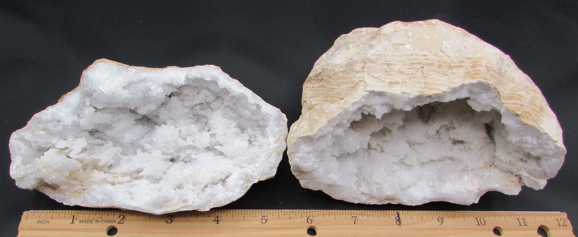 Moroccan Snow White Quartz Druzy Geode ethically sourced from morocco whole geode