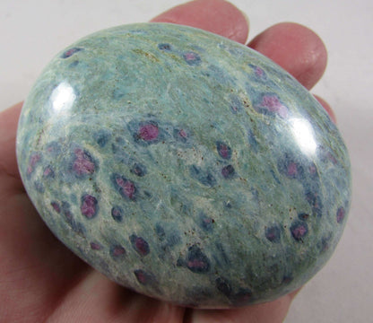 Ruby Zoisite Palmstone, Anyolite Stone polished worry stone