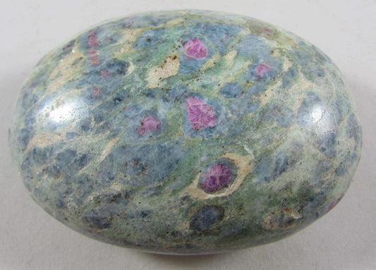 Ruby Zoisite Palmstone, Anyolite Stone polished worry stone