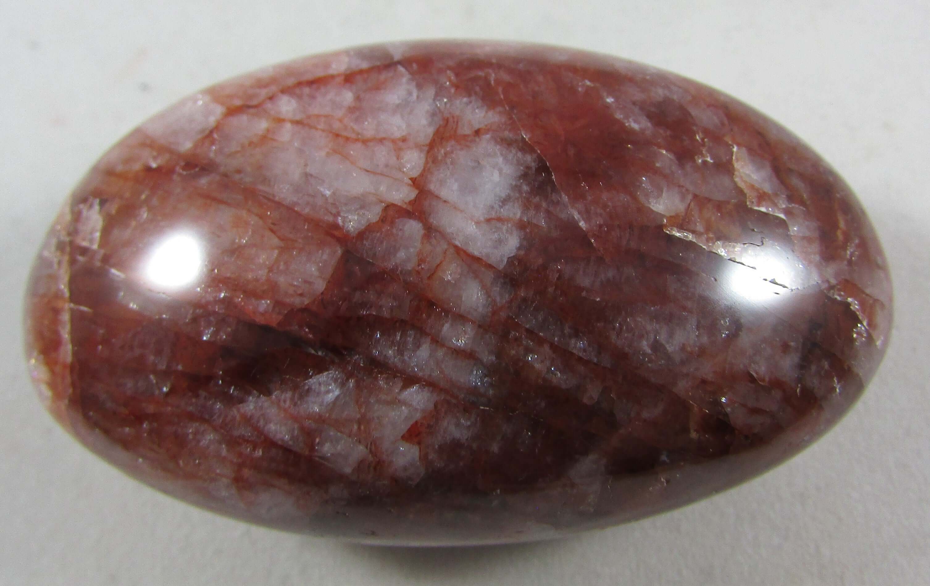 Red Hematoid Quartz Palmstone – Body Mind Spirit Balance, Manifestation, Energy Shield [RED18]