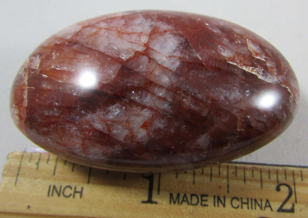 Red Hematoid Quartz Palmstone – Body Mind Spirit Balance, Manifestation, Energy Shield [RED18]