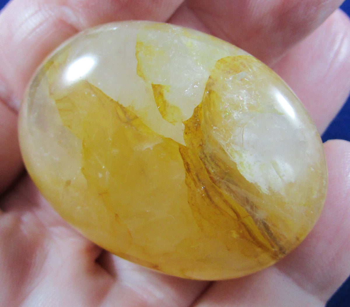 Golden Healer Quartz Palmstone (Madagascar) – Positive Transformation, Inner Strength & Emotional Renewal