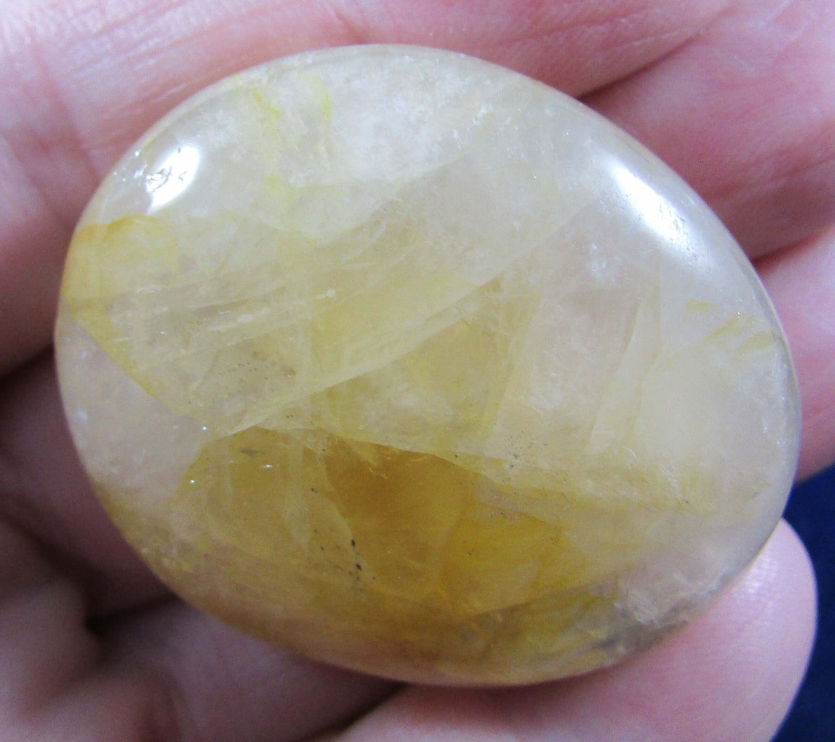 Golden Healer Quartz Palmstone (Madagascar) – Positive Transformation, Inner Strength & Emotional Renewal
