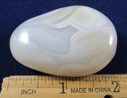 Natural Genune Banded Agate Palmstone, Ethically Sourced from Madagascar