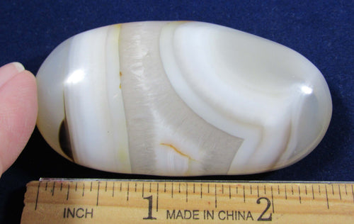 Banded Agate Palmstone – Energy Detox, Cut Negative Energy, Discernment [MM30]