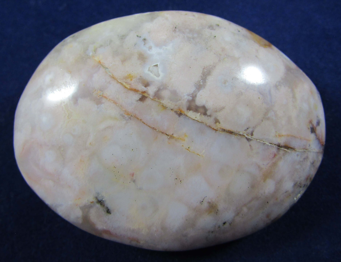 Flower Agate Polished Palmstone, Ethically Sourced from Madagascar