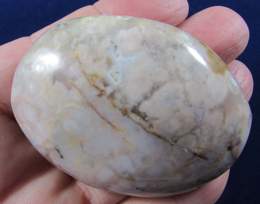 Flower Agate Polished Palmstone, Ethically Sourced from Madagascar