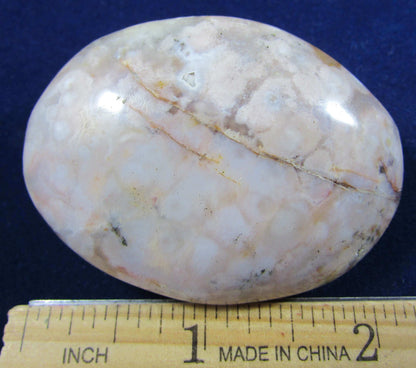 Flower Agate Polished Palmstone, Ethically Sourced from Madagascar