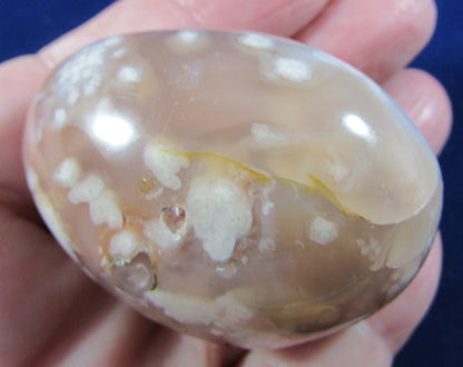 Flower Agate Polished Palmstone, Ethically Sourced from Madagascar