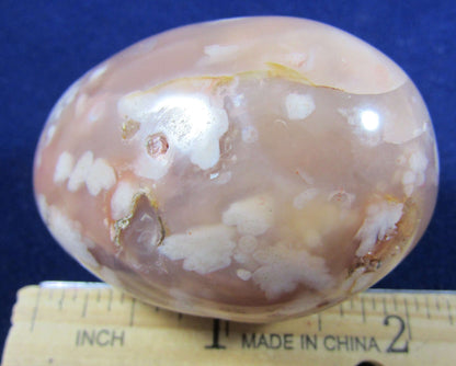 Flower Agate Polished Palmstone, Ethically Sourced from Madagascar