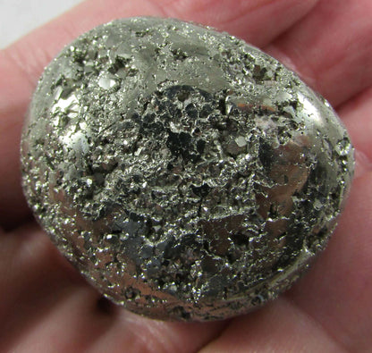 Natural Polished Pyrite Nugget Stone, Ethically Sourced from the US