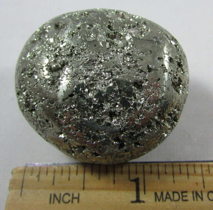 Natural Polished Pyrite Nugget Stone, Ethically Sourced from the US