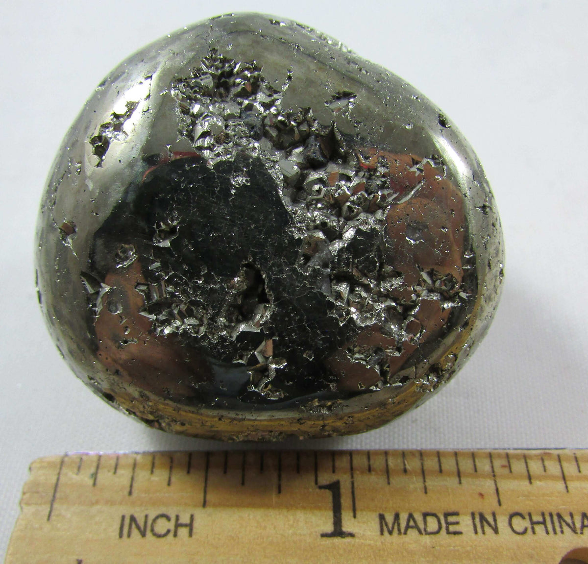 Natural Polished Pyrite Nugget Stone, Ethically Sourced from the US