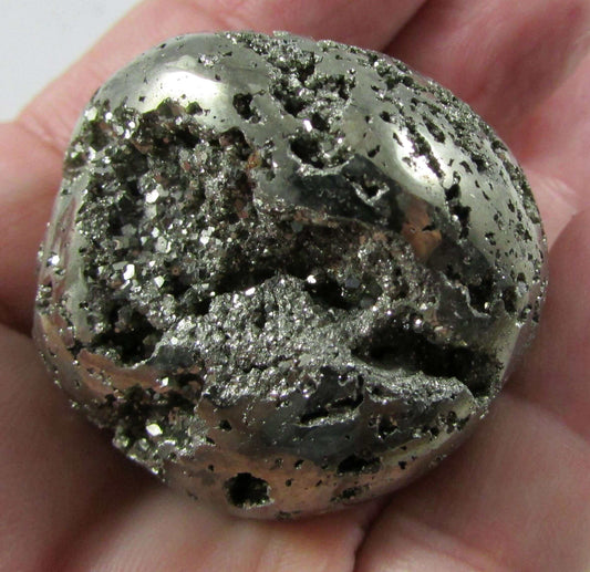 Natural Polished Pyrite Nugget Stone, Ethically Sourced from the US