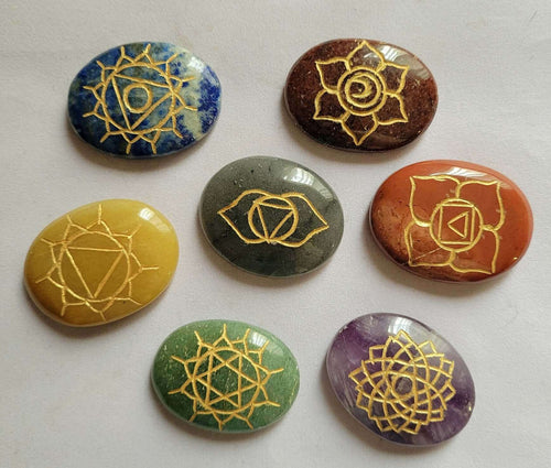 7 Chakra Palm Stone Set – Crystal Allies for Daily Chakra Alignment & Energy Healing