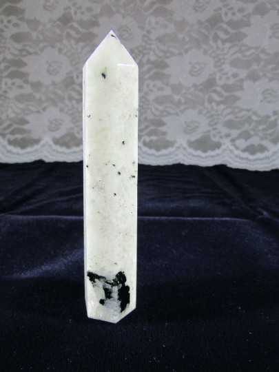 rainbow moonstone crystal pillar, crystal wand, obelisk
