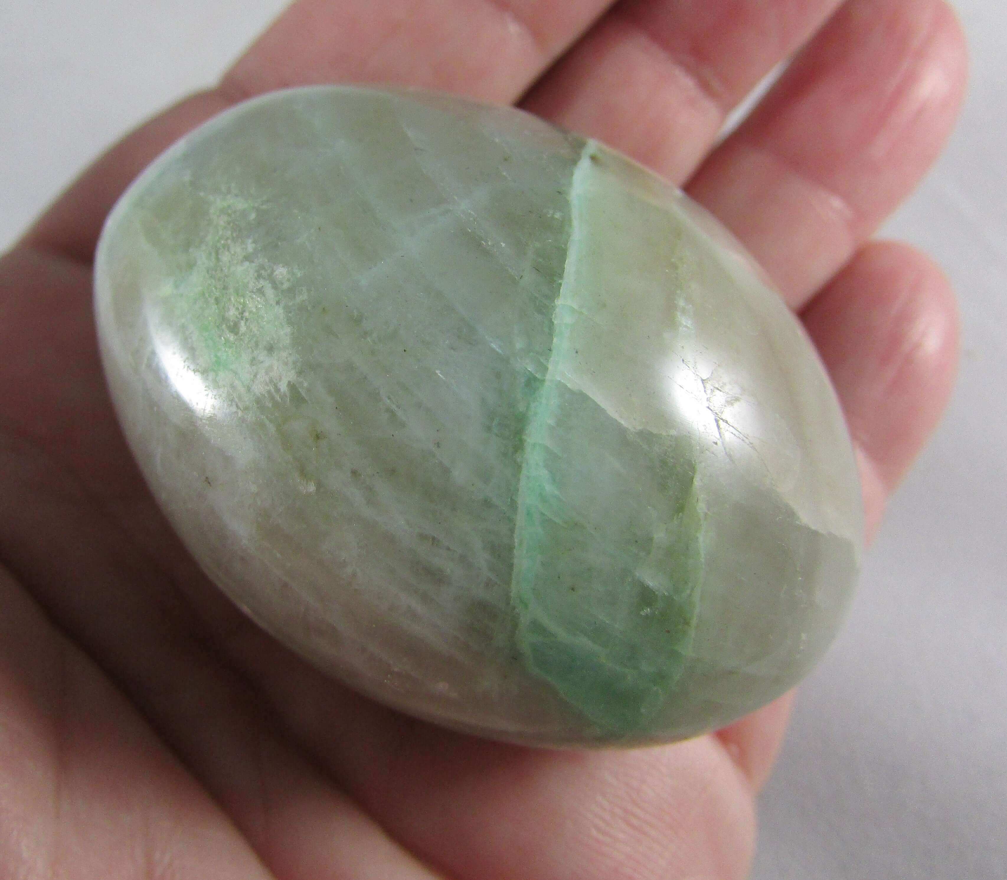 Green Moonstone Palmstone (Garnierite) – Stone of Life Essence, Heart Healing & Energetic Protection