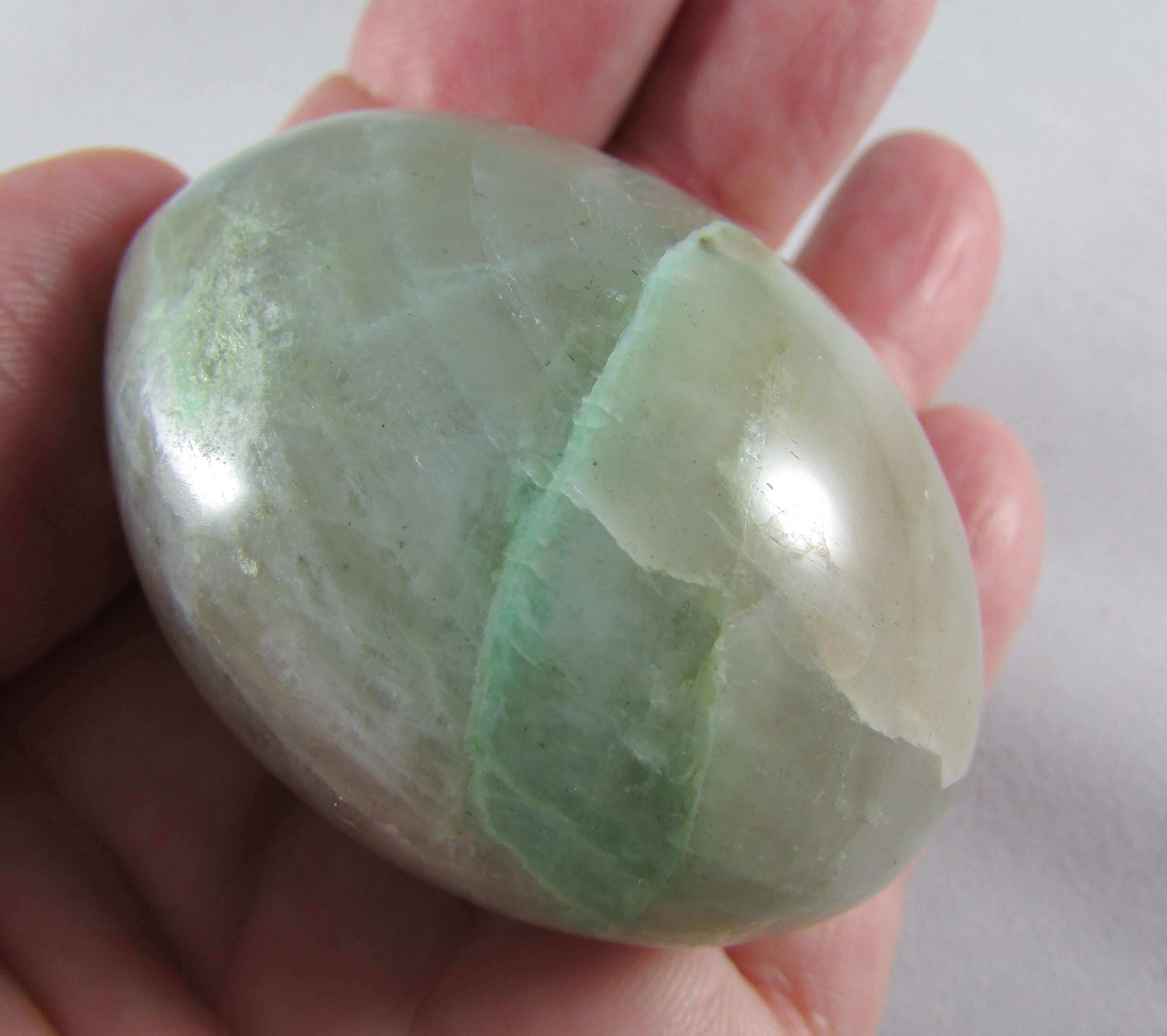 Green Moonstone Palmstone (Garnierite) – Stone of Life Essence, Heart Healing & Energetic Protection