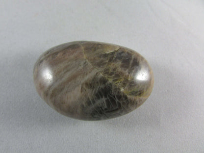 black moonstone crystal palmstone, worry stone, madagascar