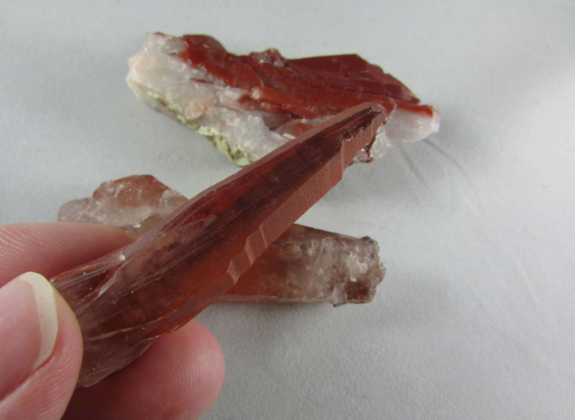 Red Quartz crystal points, natural red quartz, morocco