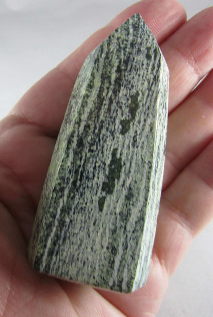 green zebra jasper polished obelisk, ethically sourced