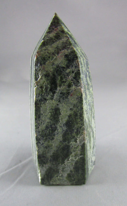 green zebra jasper polished obelisk, ethically sourced