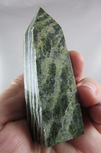 green zebra jasper polished obelisk, ethically sourced