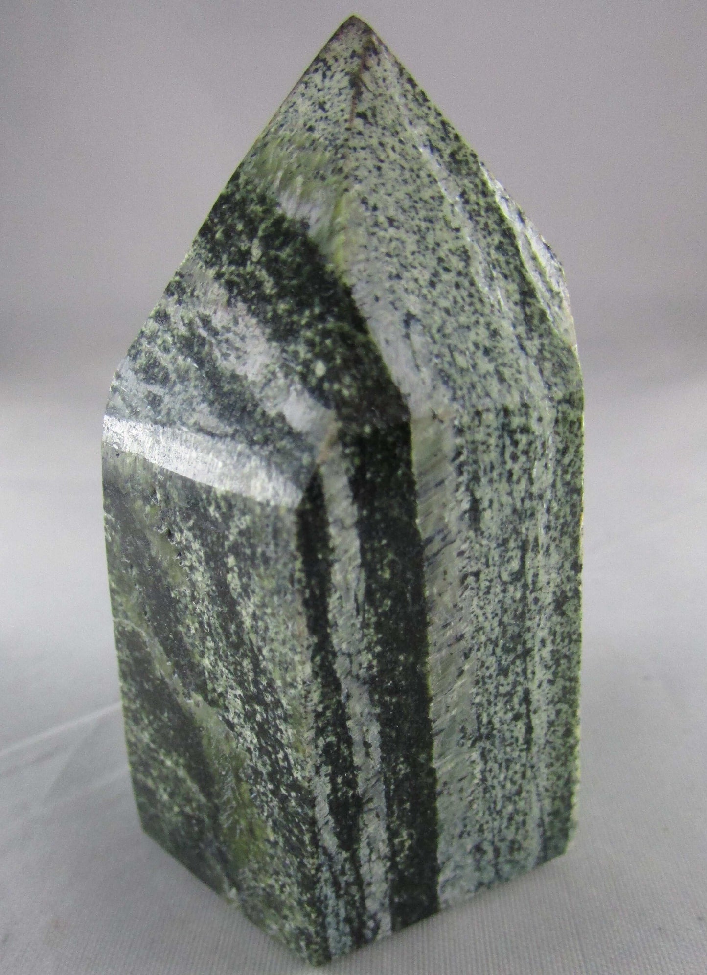 green zebra jasper polished obelisk, ethically sourced