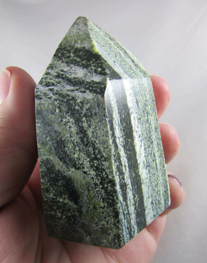 green zebra jasper polished obelisk, ethically sourced