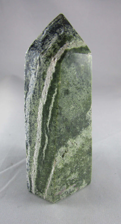 green zebra jasper polished obelisk, ethically sourced