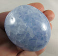 blue calcite crystal palmstone, polished worry stone