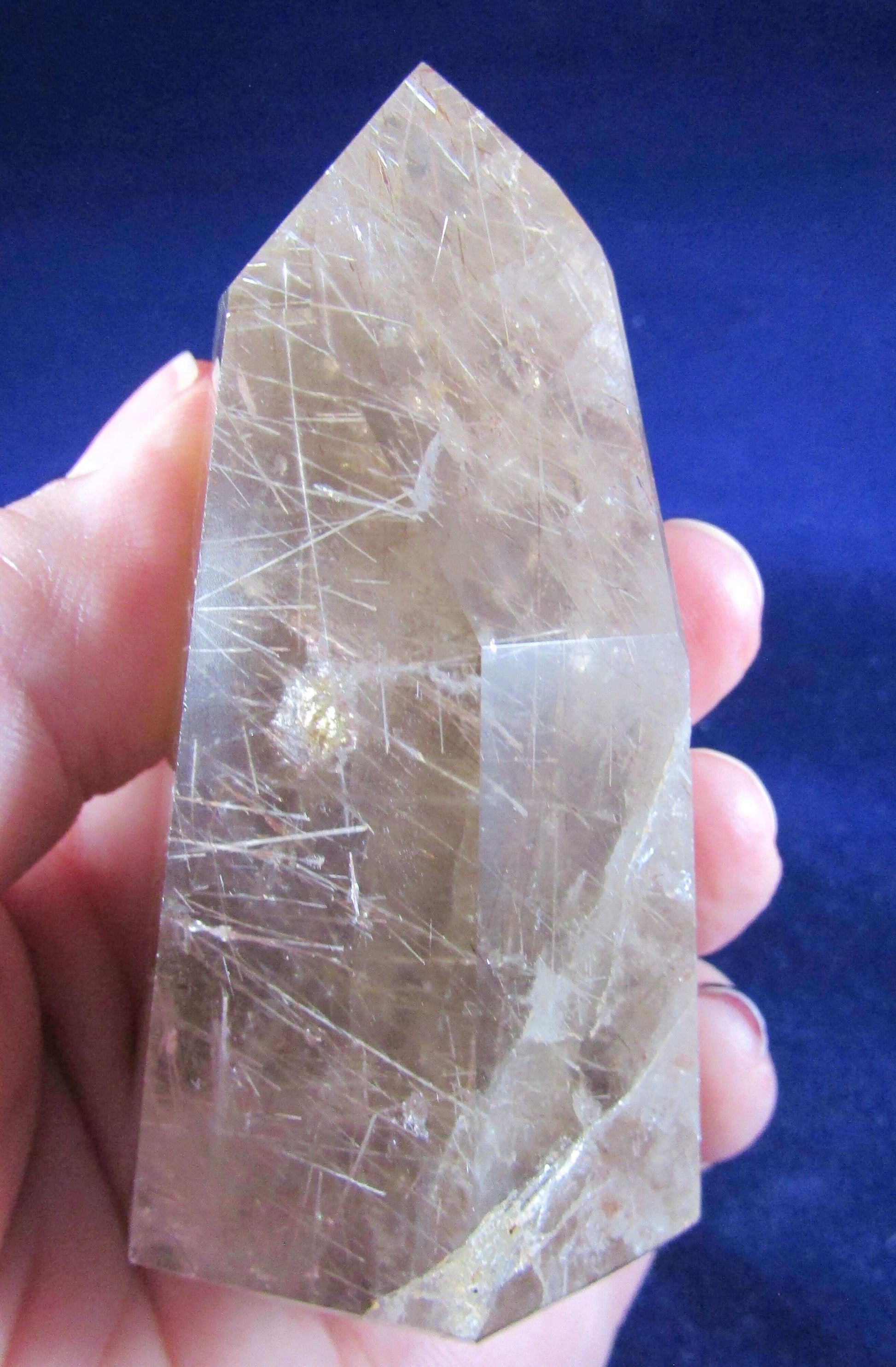 Rutile Quartz obelisk, Rutilated Quartz brazil crystal