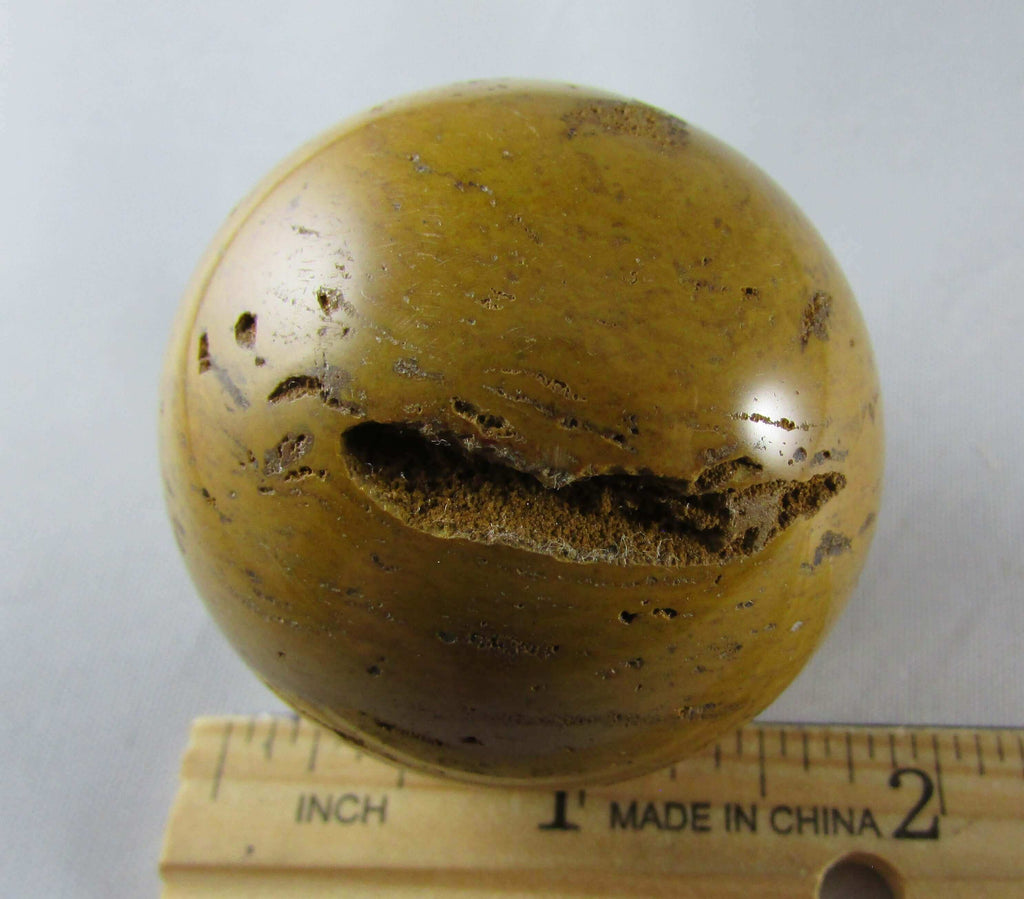 yellow jasper crystal sphere, madagascar mineral