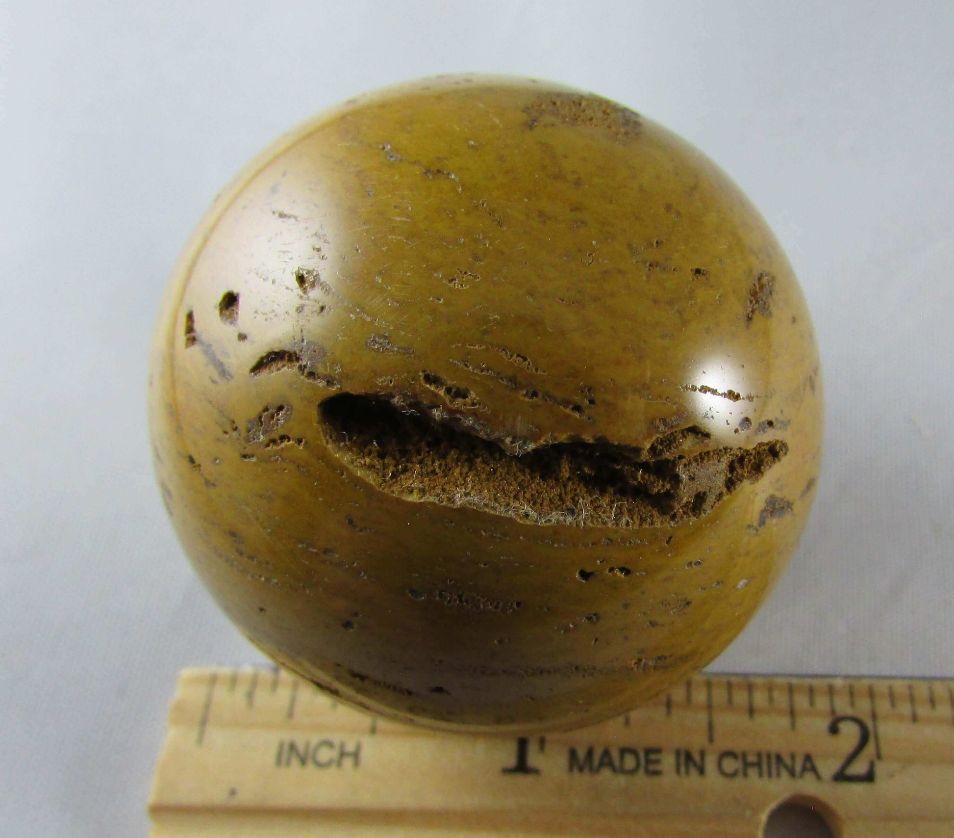 yellow jasper crystal sphere, madagascar mineral